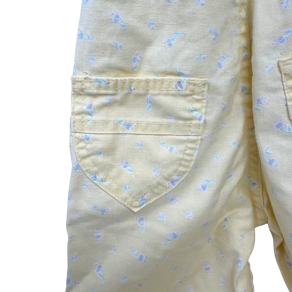 Vintage Childrens OshKosh B'Gosh Yellow Floral Overalls‎ 2T